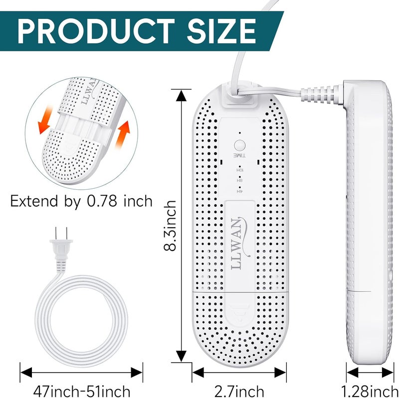 LLWAN Electric Shoe Dryer, Ski Boots Dryer, Shoe & Boot Warmer for Sweaty Sneakers Trainer Shoes with 4/8/10 Hours Timer - Image 2